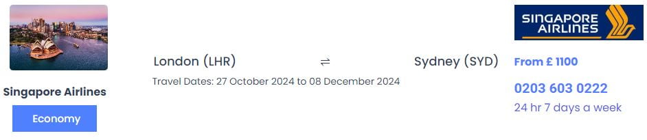 London to Sydney Flights