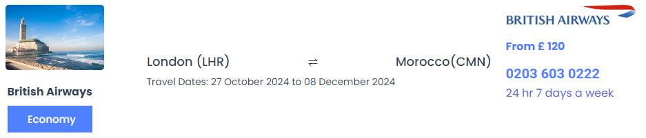 London to Casablanca Flights BA