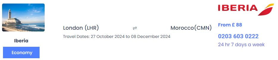 London to Casablanca Flights