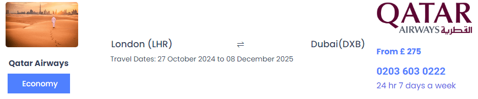 London to Dubai Qatar